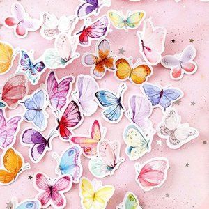 NIP Set of 46 Butterfly Stickers 1.25" to 1.75"